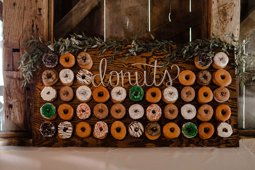 donut wall at our wedding venue