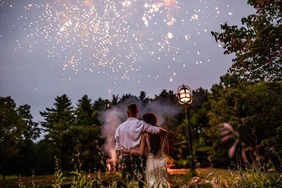 fireworks display at the end of the reception